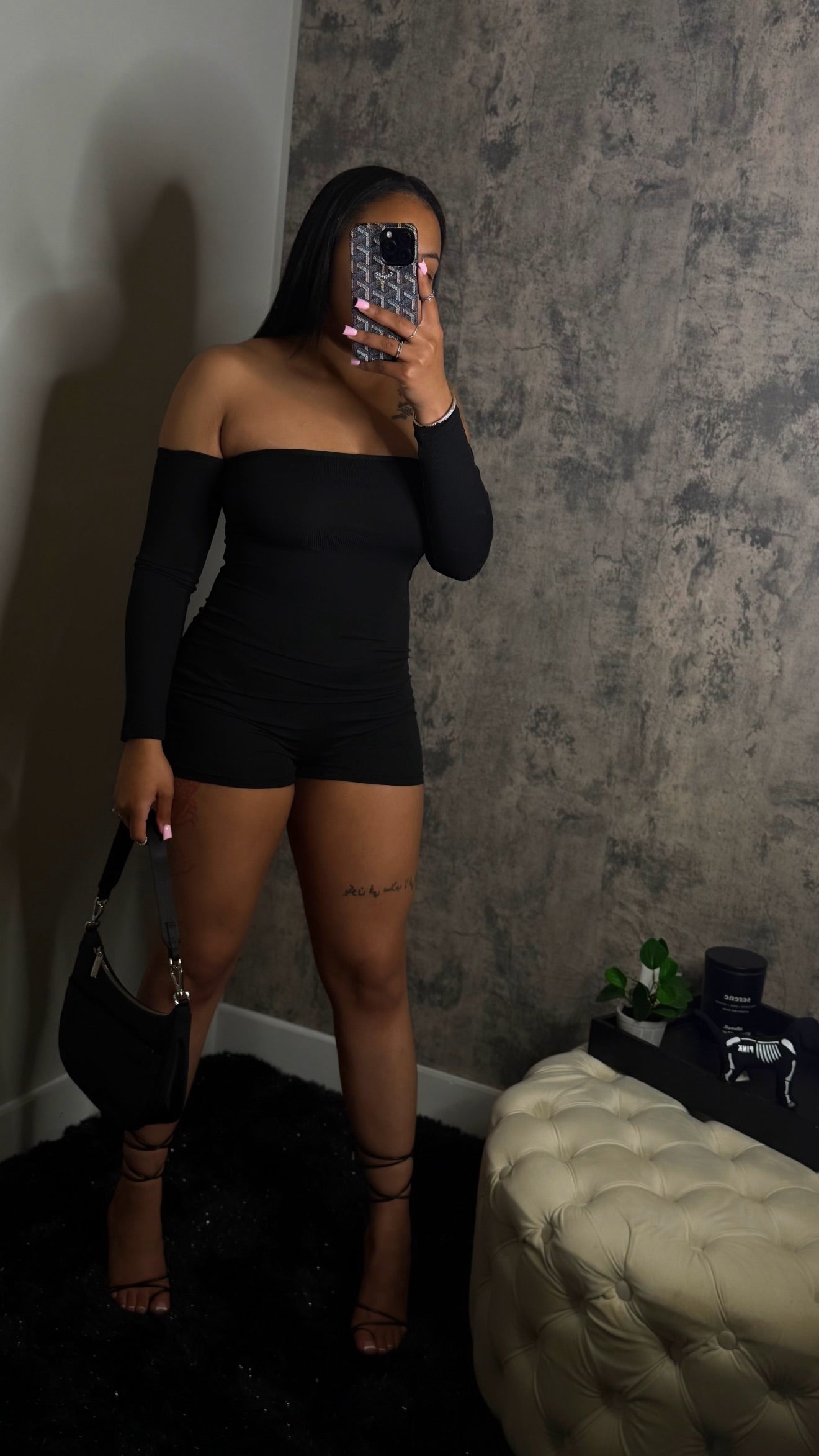 Off-shoulder playsuit